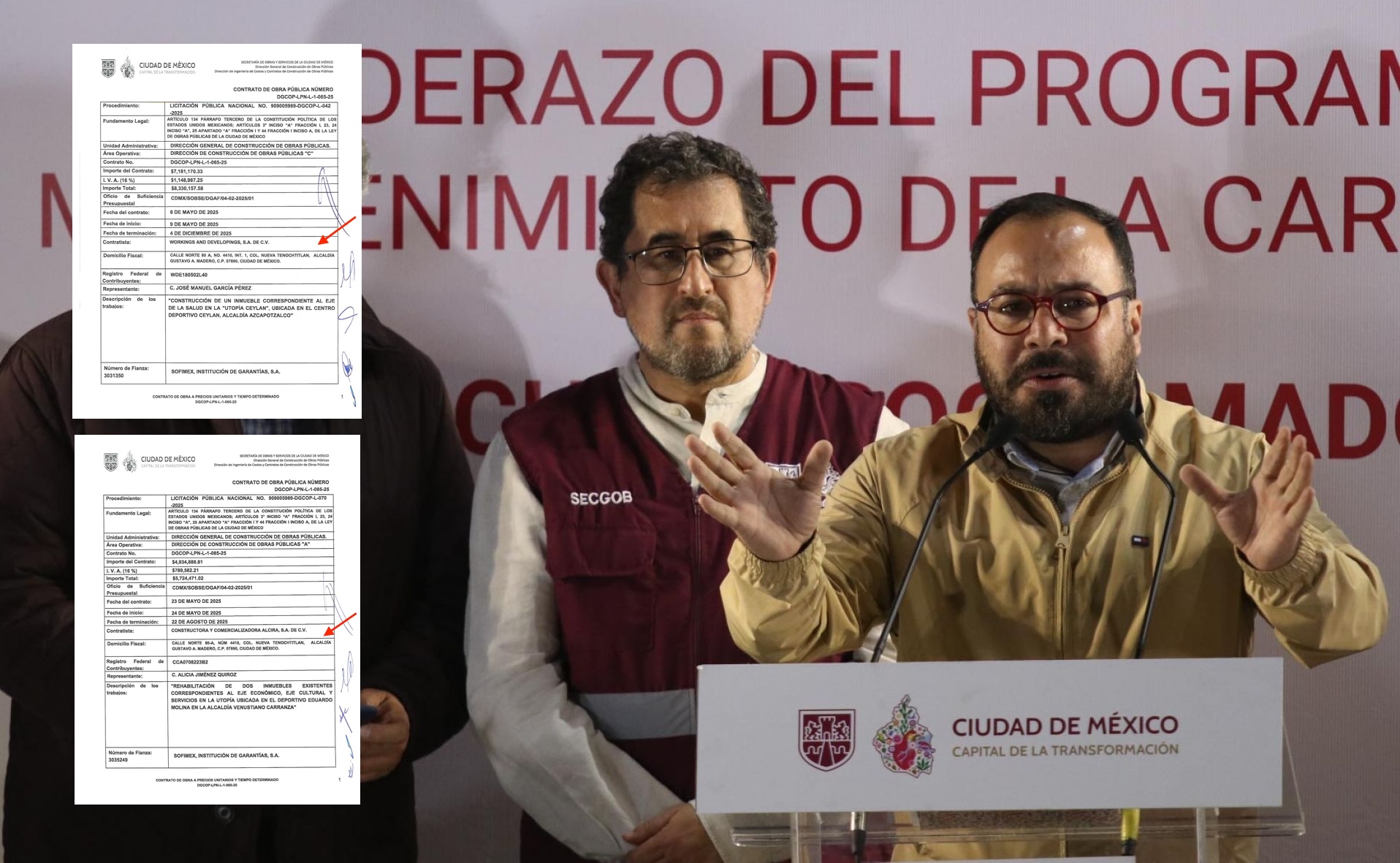 Secretaria de Obras de CDMX contrata a empresas pese a trampa en sus direcciones